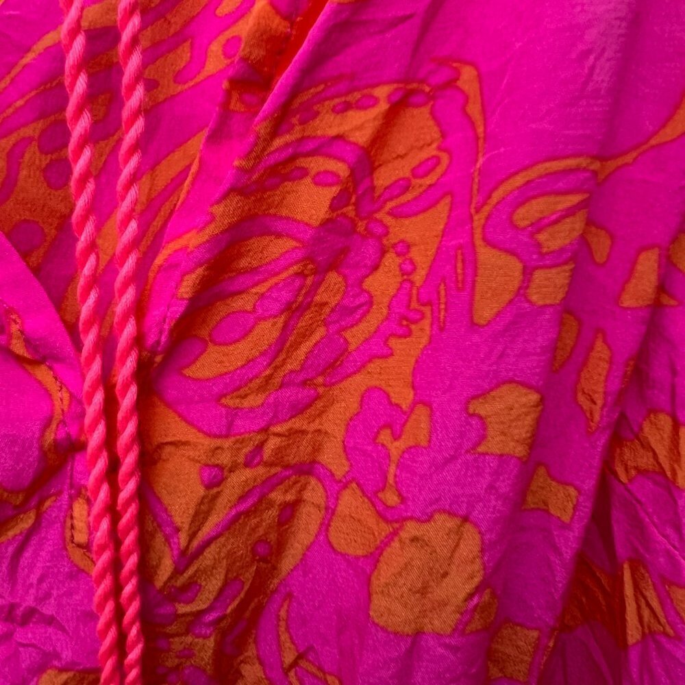 Lilly Pulitzer Pink Finn Silk Halter Pop Orange Tassel Tank Top/Cami Size XS - Picture 10 of 10
